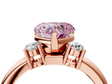Rose gold Three-Stone Fancy Pink Heart  Cut Diamond Solitaire with Prong Setting and Classic Band_28