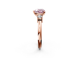 Rose gold Three-Stone Fancy Pink Heart  Cut Diamond Solitaire with Prong Setting and Classic Band_32