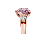 Rose gold Three-Stone Fancy Pink Heart  Cut Diamond Solitaire with Prong Setting and Classic Band_35