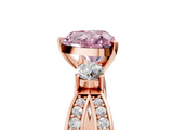 Rose gold Three-Stone Fancy Pink Heart  Cut Diamond Twist Band with Prong Setting_59