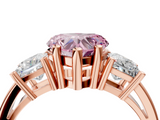 Rose gold Three-Stone Fancy Pink Heart  Cut Solitaire Ring with Prong Setting_7
