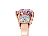 Rose gold Three-Stone Fancy Pink Heart  Cut Solitaire Ring with Prong Setting_8