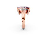 Rose gold Three Stone Fancy Pink Marquise Cut Cut Channel Set Diamond Ring_2