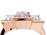 Rose gold Three Stone Fancy Pink Marquise Cut Cut Channel Set Diamond Ring_4