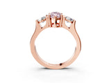 Rose gold Three-Stone Fancy Pink Marquise Cut Cut Classic Band Prong Setting Ring_3