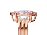 Rose gold Three-Stone Fancy Pink Marquise Cut Cut Classic Band Prong Setting Ring_5