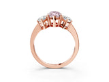 Rose gold Three-Stone Fancy Pink Marquise Cut Cut Diamond Engagement Ring with Flat Band and Four-Prong Setting_15