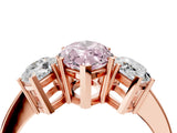 Rose gold Three-Stone Fancy Pink Marquise Cut Cut Diamond Engagement Ring with Flat Band and Four-Prong Setting_16