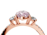 Rose gold Three-Stone Fancy Pink Marquise Cut Cut Diamond Pavé Band with Prong Setting_19