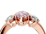 Rose gold Three-Stone Fancy Pink Marquise Cut Cut Diamond Ring with Channel Set Band and Four-Prong Setting_28