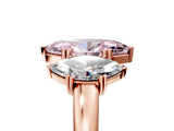 Rose gold Three-Stone Fancy Pink Marquise Cut Cut Diamond Ring with Channel Set Band and Four-Prong Setting_29
