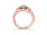 Rose gold Three-Stone Fancy Pink Marquise Cut Cut Diamond Ring with Channel Set Band and Four-Prong Setting_3