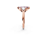 Rose gold Three-Stone Fancy Pink Marquise Cut Cut Diamond Ring with Trillion Side Stones and Four-Prong Setting_5