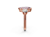 Rose gold Three-Stone Fancy Pink Marquise Cut Cut Milgrain Band Prong Setting Ring_2