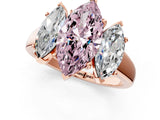 Rose gold Three-Stone Fancy Pink Marquise Cut Cut Solitaire Ring with Classic Prong Setting_1