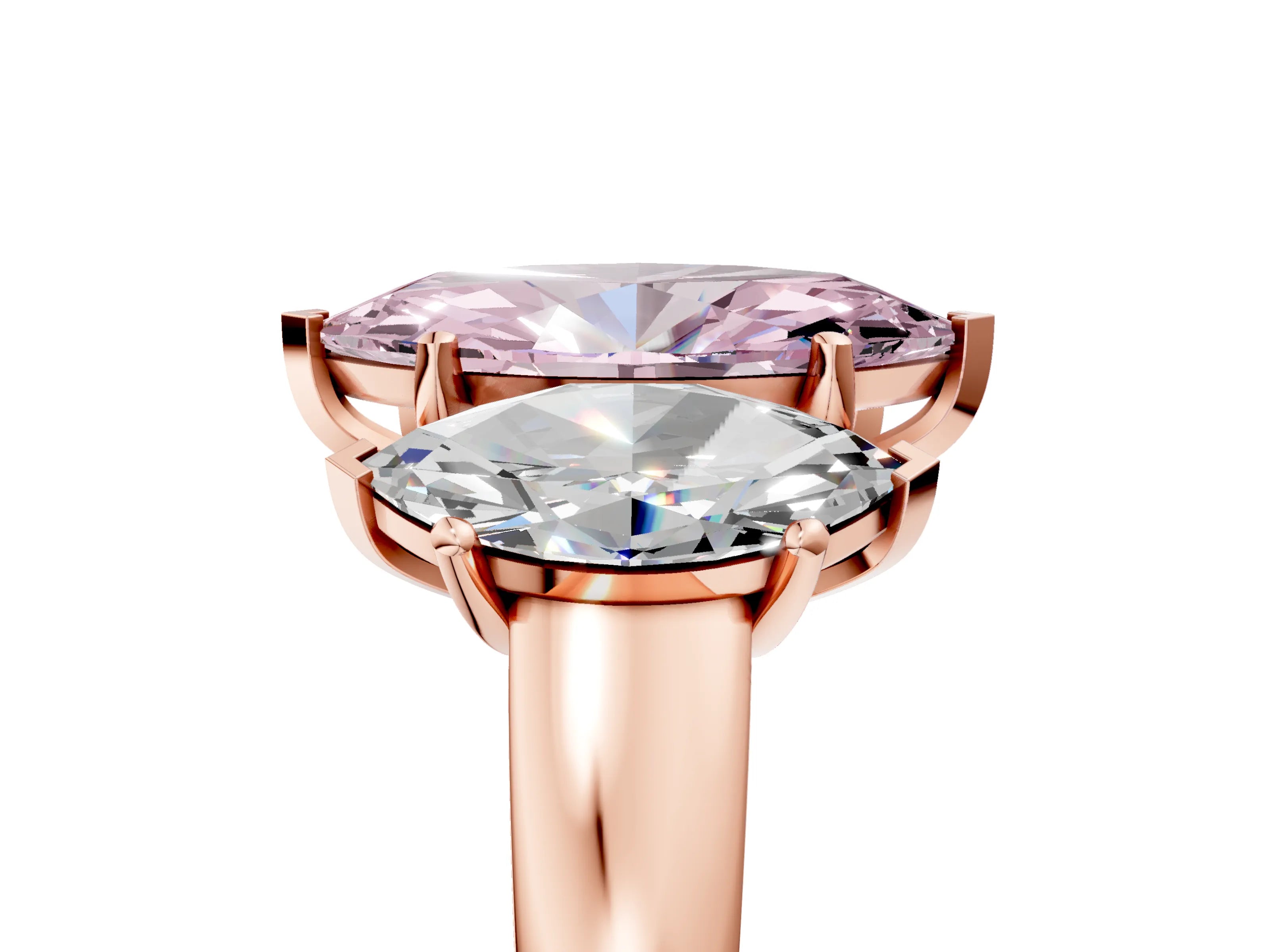 Rose gold Three-Stone Fancy Pink Marquise Cut Cut Solitaire Ring with Classic Prong Setting_5