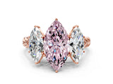 Rose gold Three-Stone Fancy Pink Marquise Cut Diamond Braided Band Ring with Four-Prong Setting_40
