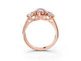 Rose gold Three-Stone Fancy Pink Marquise Cut Diamond Engagement Ring with Prong Setting_6