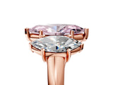 Rose gold Three-Stone Fancy Pink Marquise Cut Diamond Engagement Ring with Prong Setting_8