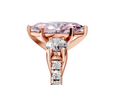 Rose gold Three-Stone Fancy Pink Marquise  Cut Diamond Pavé Band with Four-Prong Setting_33