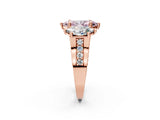 Rose gold Three-Stone Fancy Pink Marquise  Cut Diamond Ring with Channel-Set Band and Four-Prong Setting_53