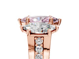 Rose gold Three-Stone Fancy Pink Marquise  Cut Diamond Ring with Channel-Set Band and Four-Prong Setting_56
