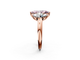 Rose gold Three-Stone Fancy Pink Marquise  Cut Diamond Ring with Channel-Set Band and Four-Prong Setting_68