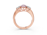 Rose gold Three-Stone Fancy Pink Marquise  Cut Diamond Ring with Channel-Set Band and Four-Prong Setting_69