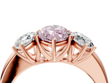Rose gold Three-Stone Fancy Pink Marquise  Cut Diamond Ring with Channel-Set Band and Four-Prong Setting_70
