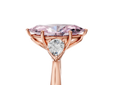 Rose gold Three-Stone Fancy Pink Marquise  Cut Diamond Ring with Pear Side Stones in Four-Prong Setting_115