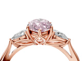 Rose gold Three-Stone Fancy Pink Marquise Cut Diamond Ring with Pear  Side Stones in Four-Prong Setting_52