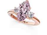 Rose gold Three-Stone Fancy Pink Marquise  Cut Diamond Solitaire with Prong Setting and Classic Band_26