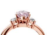 Rose gold Three-Stone Fancy Pink Marquise  Cut Diamond Solitaire with Prong Setting and Classic Band_29