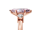 Rose gold Three-Stone Fancy Pink Marquise  Cut Diamond Solitaire with Prong Setting and Classic Band_30