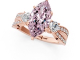 Rose gold Three-Stone Fancy Pink Marquise  Cut Diamond Twist Band with Prong Setting_57