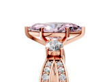 Rose gold Three-Stone Fancy Pink Marquise  Cut Diamond Twist Band with Prong Setting_61