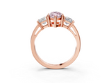 Rose gold Three-Stone Fancy Pink Marquise  Cut Solitaire Ring with Prong Setting_6