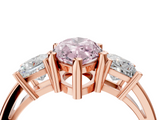 Rose gold Three-Stone Fancy Pink Marquise  Cut Solitaire Ring with Prong Setting_7