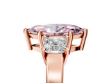 Rose gold Three-Stone Fancy Pink Marquise  Cut Solitaire Ring with Prong Setting_8