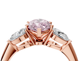 Rose gold Three-Stone Fancy Pink Marquise  Diamond Ring with Pear Side Stones in Four-Prong Setting_68