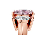 Rose gold Three Stone Fancy Pink Oval Cut Cut Channel Set Diamond Ring_5