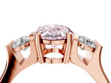 Rose gold Three-Stone Fancy Pink Oval Cut Cut Classic Band Prong Setting Ring_4