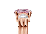 Rose gold Three-Stone Fancy Pink Oval Cut Cut Classic Band Prong Setting Ring_5