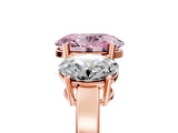 Rose gold Three-Stone Fancy Pink Oval Cut Cut Diamond Engagement Ring with Flat Band and Four-Prong Setting_17