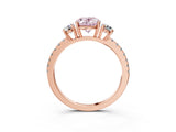 Rose gold Three-Stone Fancy Pink Oval Cut Cut Diamond Pavé Band with Prong Setting_18