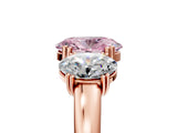 Rose gold Three-Stone Fancy Pink Oval Cut Cut Diamond Ring with Channel Set Band and Four-Prong Setting_29