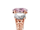 Rose gold Three-Stone Fancy Pink Oval Cut Cut Diamond Ring with Channel-Set Band and Prong Setting_5