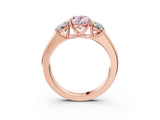Rose gold Three-Stone Fancy Pink Oval Cut Cut Diamond Ring with Prong Setting and Classic Band_3