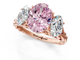 Rose gold Three-Stone Fancy Pink Oval Cut Diamond Braided Band Ring with Four-Prong Setting_41