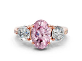Rose gold Three-Stone Fancy Pink Oval Cut Diamond Channel Set Engagement Ring with Prong Setting_12